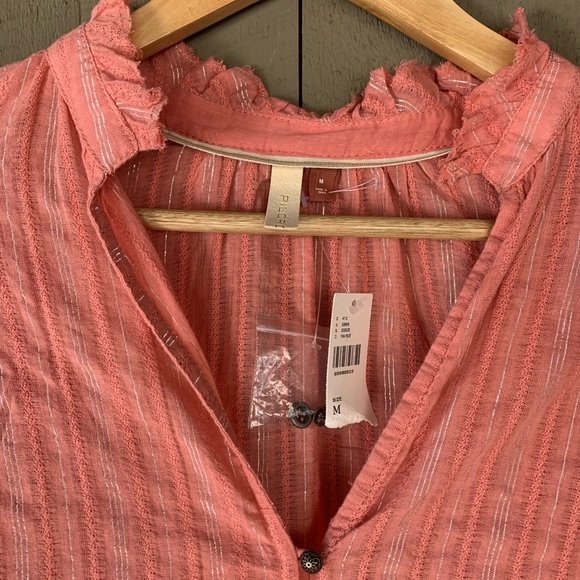 Pilcro Pink Long Sleeve Button Down Blouse - Picture 8 of 11